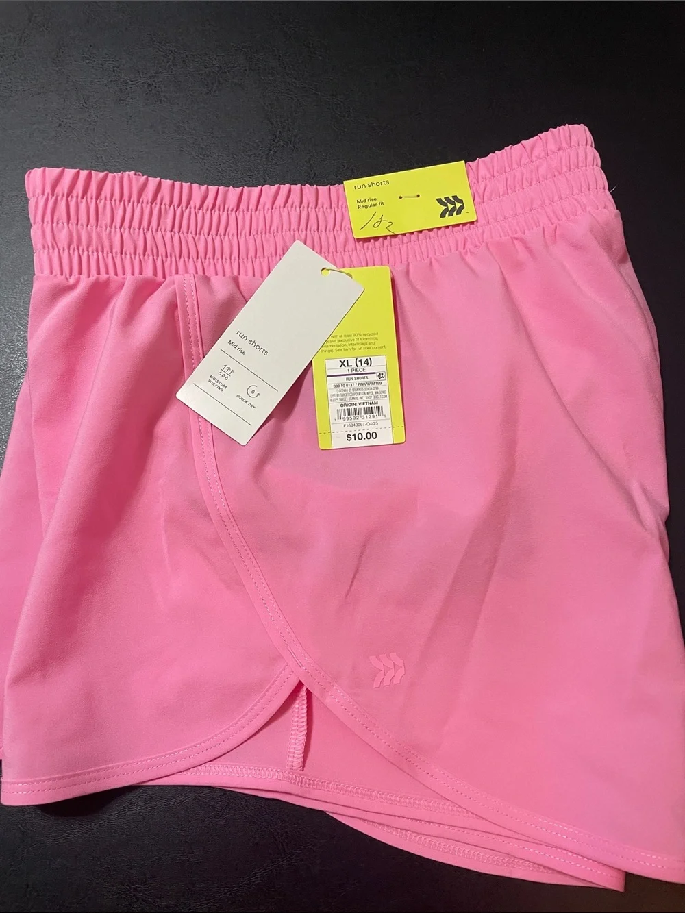 All in Motion Girls Sz. XLG 14 Athletic Pink Shorts w Elastic Waistband NWT
